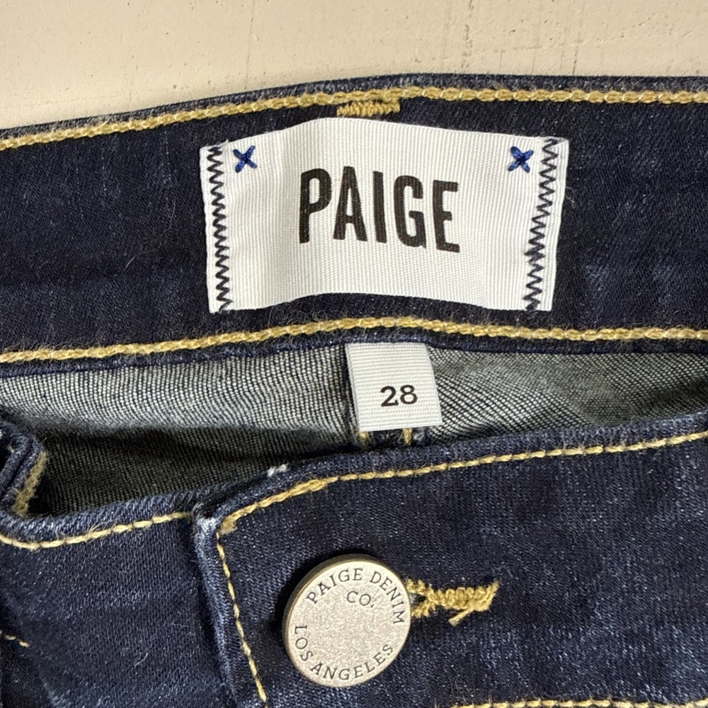 Paige Jeans Womens 28x30 Blue Dark Wash Denim Skyline Skinny Stretch Made in USA - Picture 6 of 8